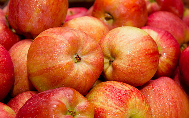 mercados de pé, maçãs - agriculture autumn apple greengrocers shop - fotografias e filmes do acervo