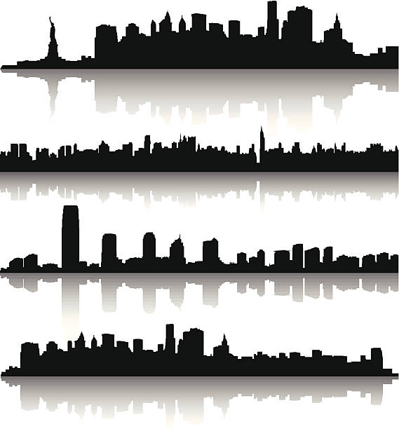 New York City skyline vector art illustration