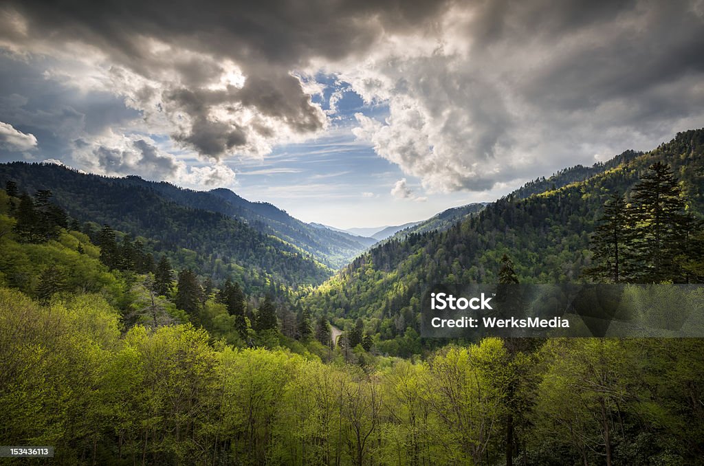 Parco Nazionale Great Smoky Mountains Mortons si affacciano sul pittoresco paesaggio Gatlinburg - Foto stock royalty-free di Sentiero appalachiano