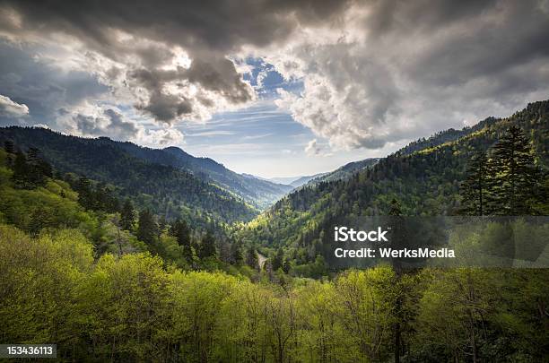 Parco Nazionale Great Smoky Mountains Mortons Si Affacciano Sul Pittoresco Paesaggio Gatlinburg - Fotografie stock e altre immagini di Sentiero appalachiano