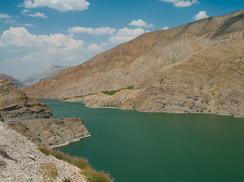 A view of Tortum lake on a summer day.Turkey's important lakes. Uzundere, Erzurum, Turkey