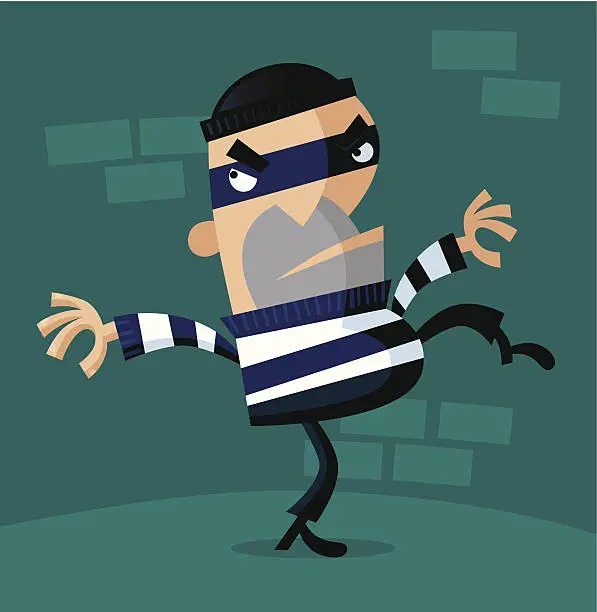 Vector illustration of Sneaky Burglar