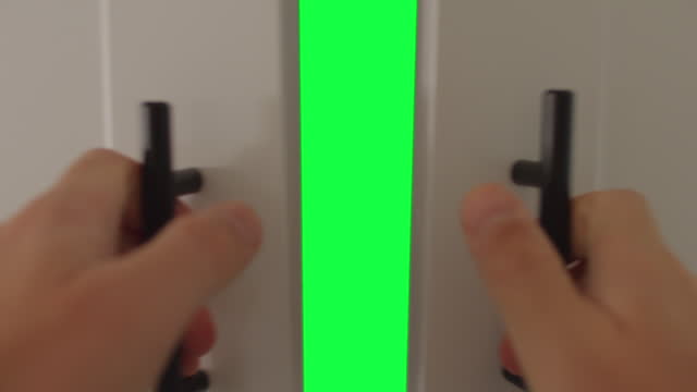 Opening and Closing Cupboard with Green Chromakey