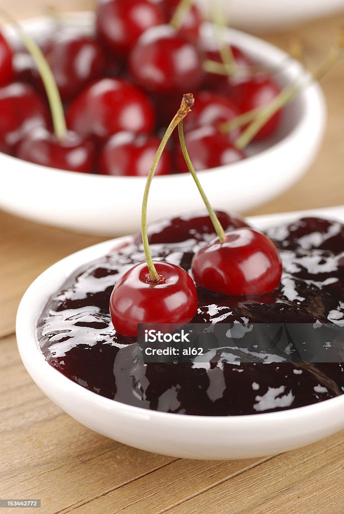 cherry jam cherry jam with fresh fruit Breakfast Stock Photo