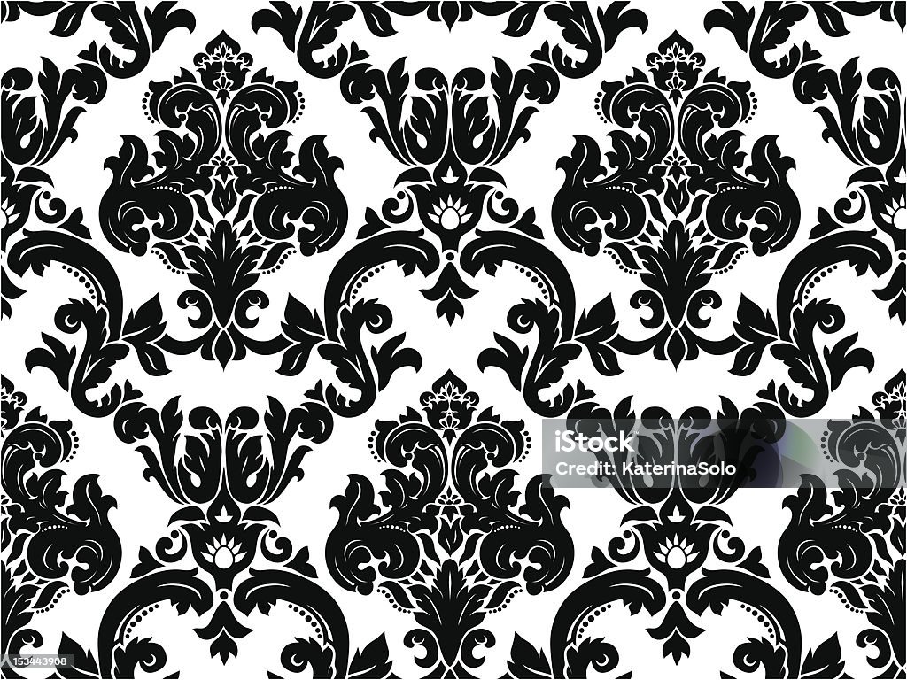 Vector design of seamless black and white damask pattern Easy to use - just drag and drop to your swatch panel. Art stock vector