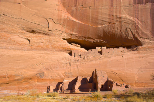 Ancient ruins of pre-historic Indian cultures of American Southwest, Canyon de Chelly National Monument, Arizona, USA