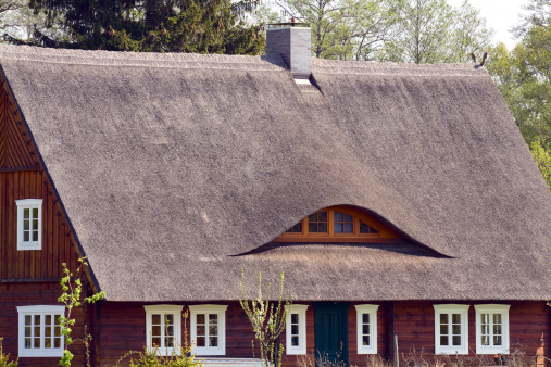 Thatched roof and house, seen in Spreewald.