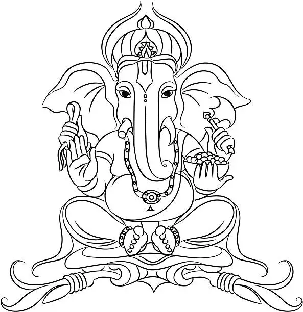 Vector illustration of Lord Ganesh