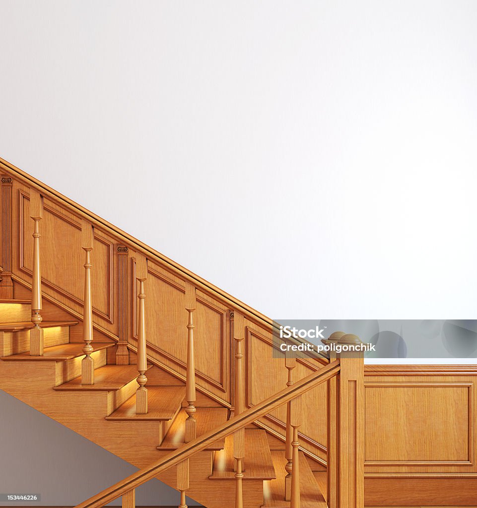 Escalera de madera. - Foto de stock de Amarillo - Color libre de derechos