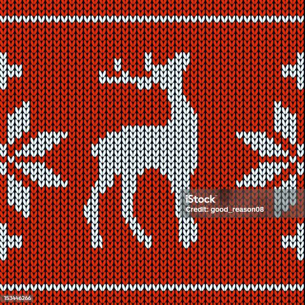 Knitting Pattern With A Deer Stock Illustration - Download Image Now - Animal Markings, Backgrounds, Cardigan Sweater