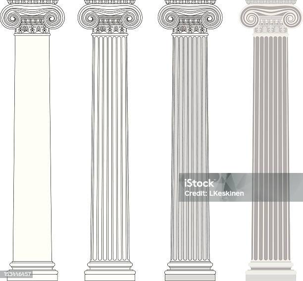 Colonna Ioniche - Immagini vettoriali stock e altre immagini di Colonna architettonica - Colonna architettonica, Capitello, Colosseo