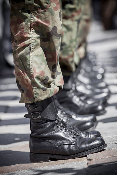 istock Soldiers march in formation 153448830