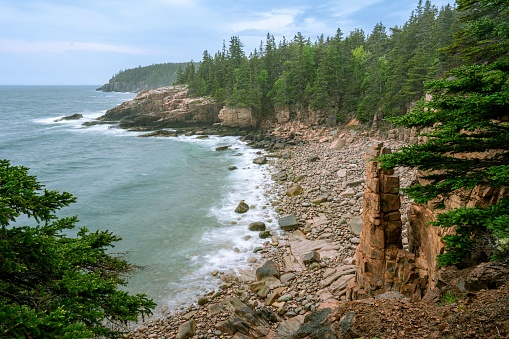 A stunning view of the Monument Cove, Acadia National Park