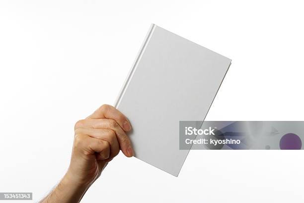 Che Tiene Un Vuoto Libro Contro Sfondo Bianco - Fotografie stock e altre immagini di Libro - Libro, Tenere, Mano umana