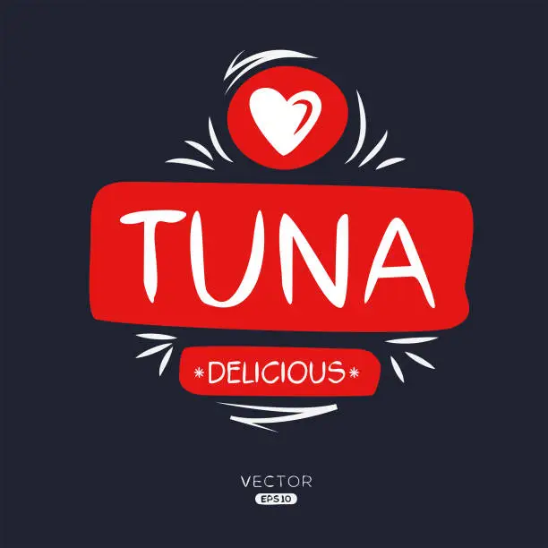 Vector illustration of Tuna Sticker Design