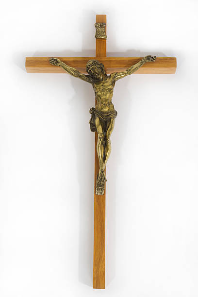 istock Wooden Cross with Jesus Christ 153455039