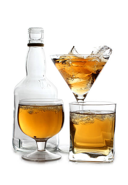 istock Whiskey cups and bottle 153455450