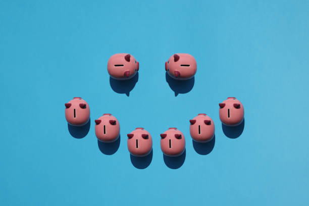 Piggy bank on yellow background