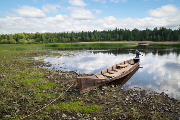 istock Beautiful summer landscape on the river with clouds. 1534582292
