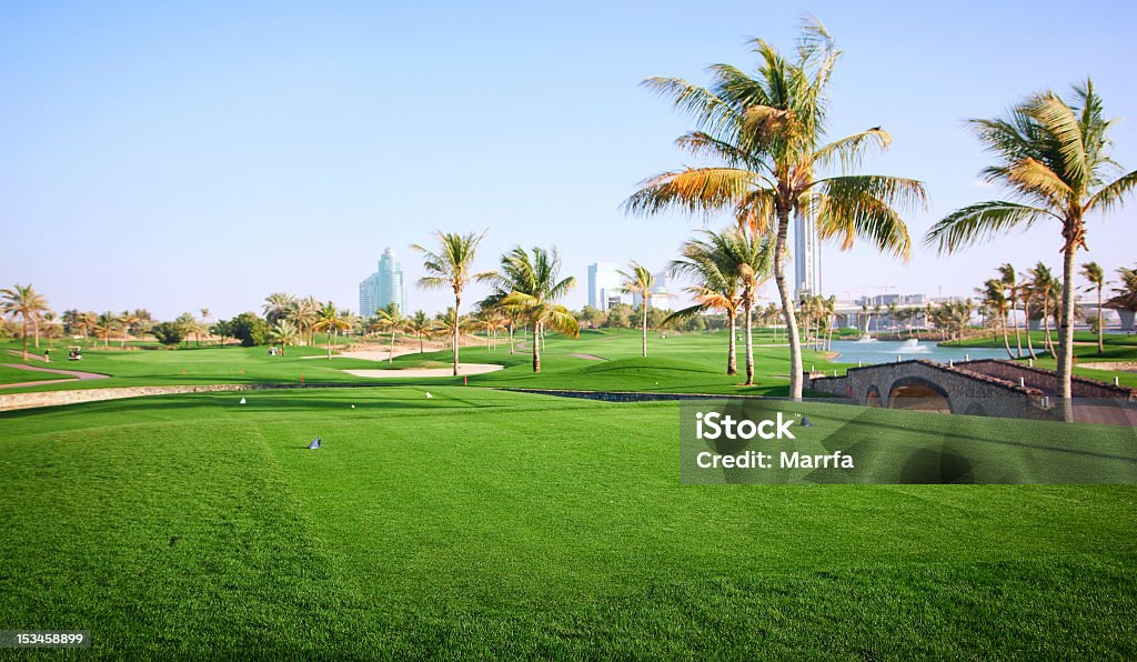 Landschaft mit grünen Golfplatz - Lizenzfrei Golf Stock-Foto