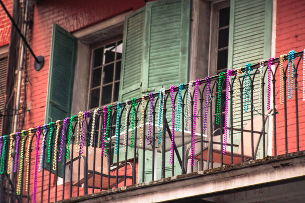 Typical ironwork building in French Quarter, New Orleans