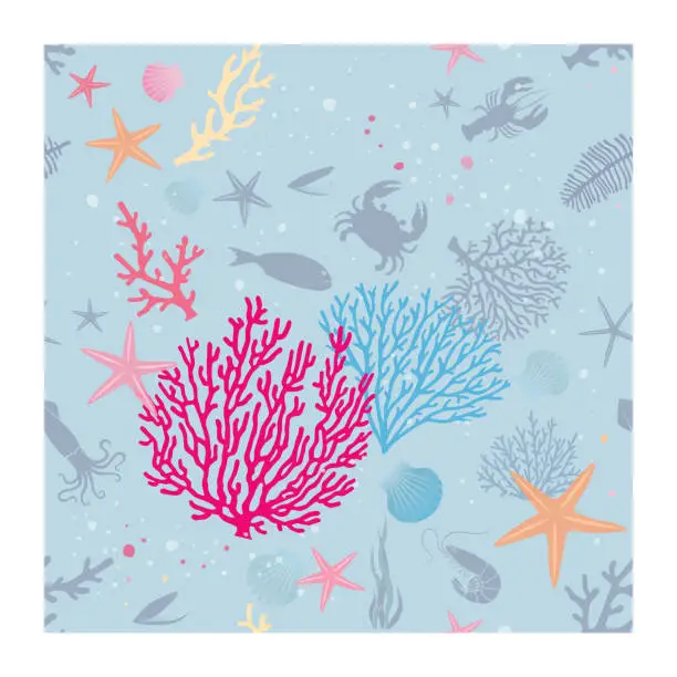 Vector illustration of coral seamless pattern