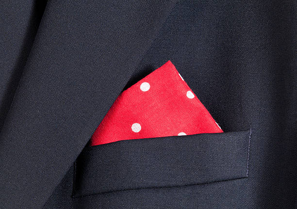istock Red handkerchief in blue blazer 153470228