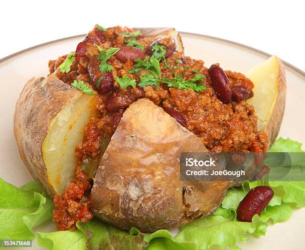 Beef Jacket Jacket Potato With Chilli Stock Photo - Download Image Now - Baked ...