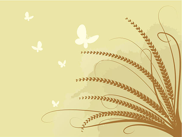 Background - Wheat Sepia vector art illustration