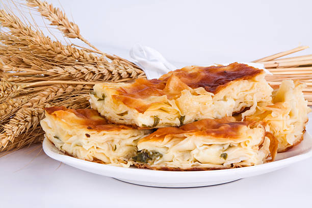 cheese and minced meat pies delicious pies (cheese and minced meat) filo pastry stock pictures, royalty-free photos & images