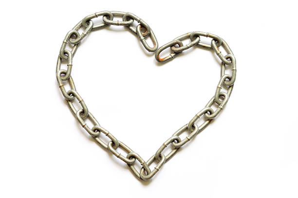 heart chains on isolated background