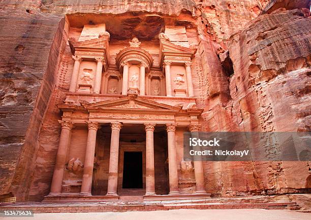 Al Khazneh Schatzkammer Antiken Stadt Petra Jordanien Stockfoto und mehr Bilder von Petra