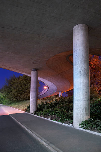 curved bridge stock photo