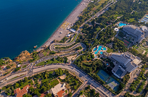 Aerial shot of Konyaalti Antalya, Turkiye