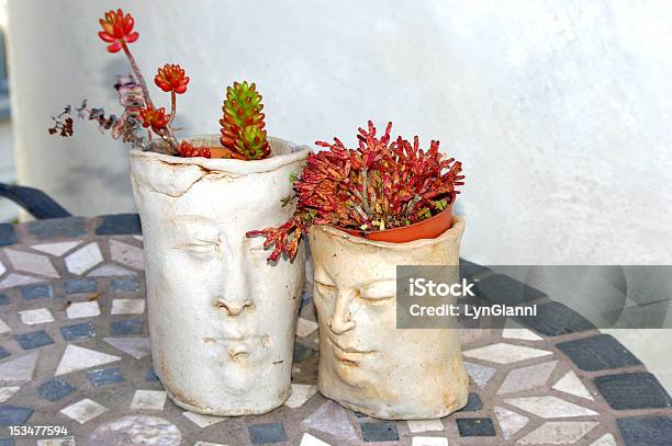 Dois Com Rostos Ne - Fotografias de stock e mais imagens de Face Humana - Face Humana, Flora, Jarra - Recipiente