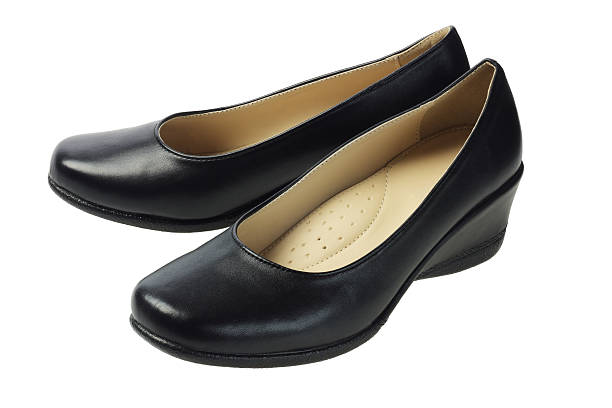 istock Women's Black Leather Shoes 153478079