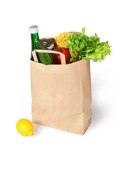 istock Bag of food on white background 153478394