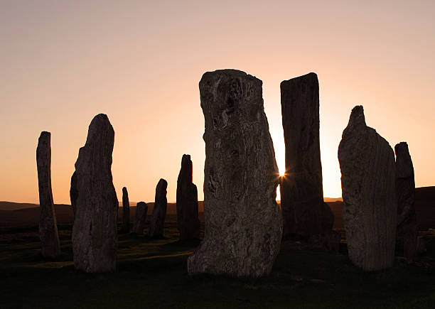 Stone Circle Standing stone circle at Callanish, Isle of lewis, Outer Hebrides callanish stones stock pictures, royalty-free photos & images