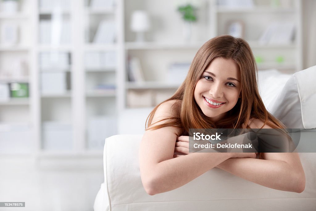 Young girl at home Young beautiful woman at home 20-29 Years Stock Photo