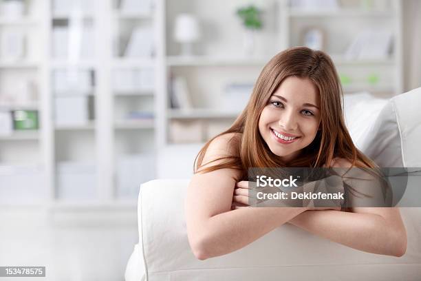Young Girl At Home Stock Photo - Download Image Now - 20-29 Years, 25-29 Years, Adult