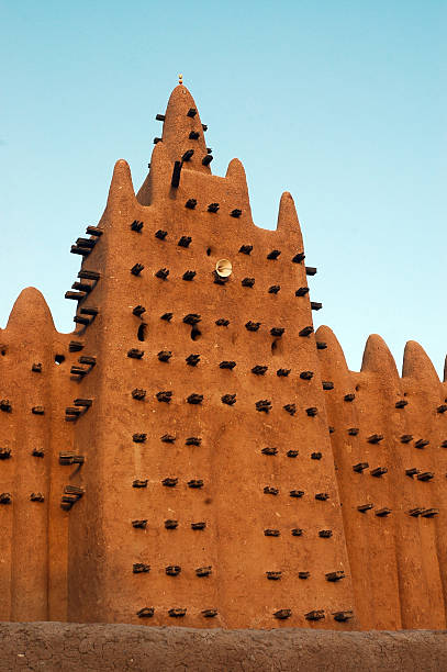 istock Vertical of minaret on Djenne mosque 153478620