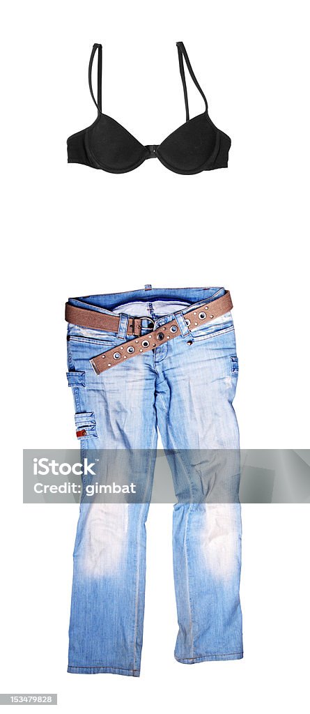 Blue jeans und schwarzen Oberteil - Lizenzfrei Accessoires Stock-Foto