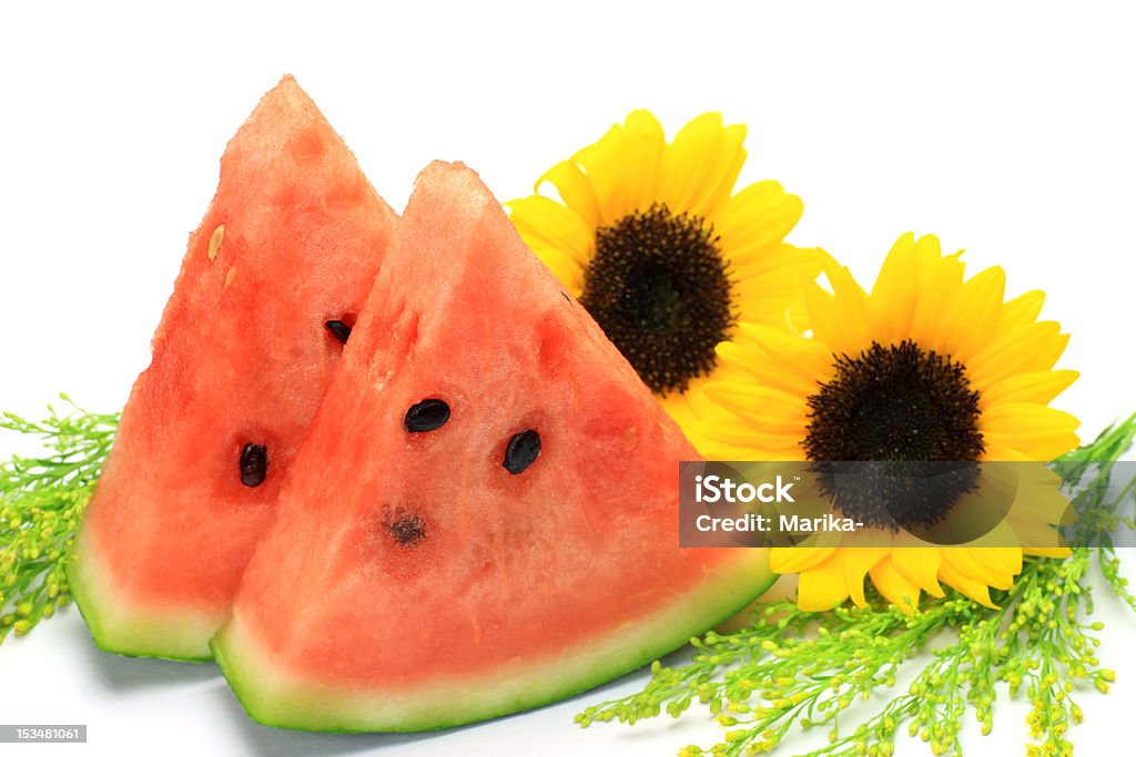 Wassermelone und Sonnenblume - Lizenzfrei Blume Stock-Foto