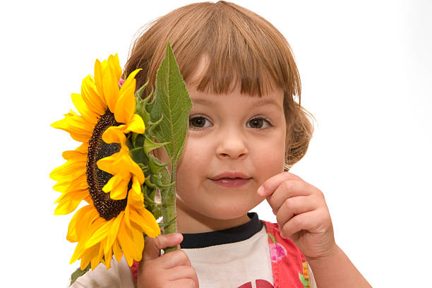 istock girl with sunflower 153481207