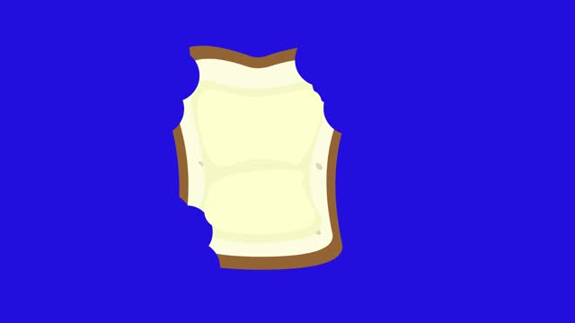 video animation eating loaf breaf smear butter