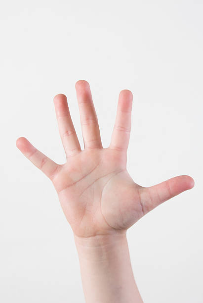 Hand sign five stock photo
