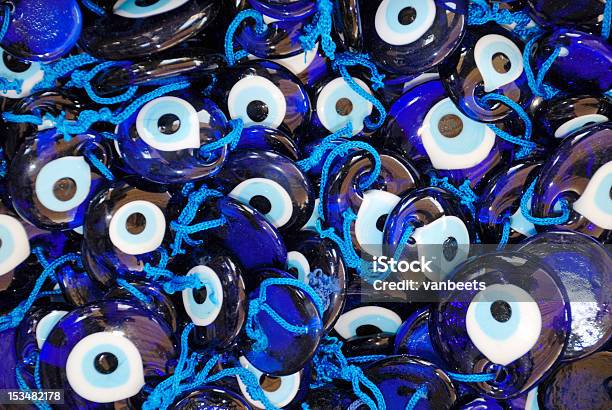 Evil Eyes In Greece Souvenir Shop Stock Photo - Download Image Now - Blue, Buying, Classical Greek