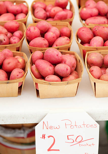 batatas vermelha - red potato raw potato market red - fotografias e filmes do acervo