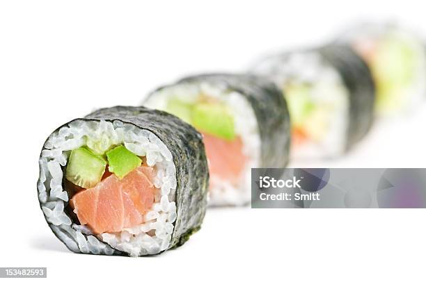 Sushi - Fotografie stock e altre immagini di Avocado - Avocado, Bianco, Cena