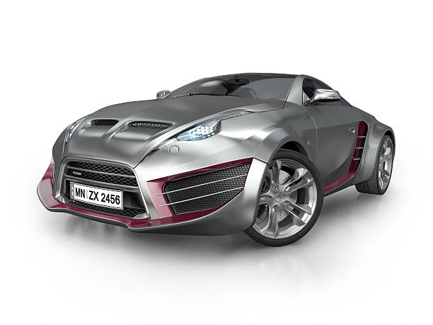 istock Silver sports car isolated on white 153482639